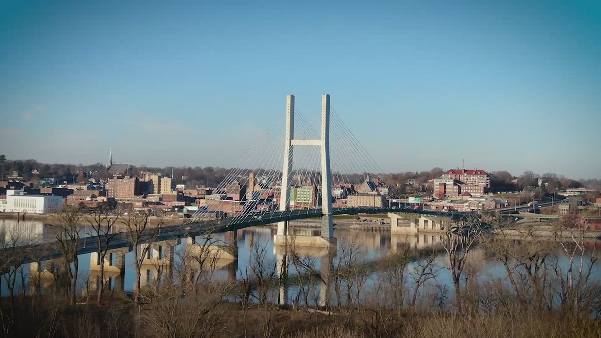 The Fort Madison Bridge has reopened after being struck by a barge Thursday afternoon. The barge was resting partially submerged in the Mississippi River afterward.