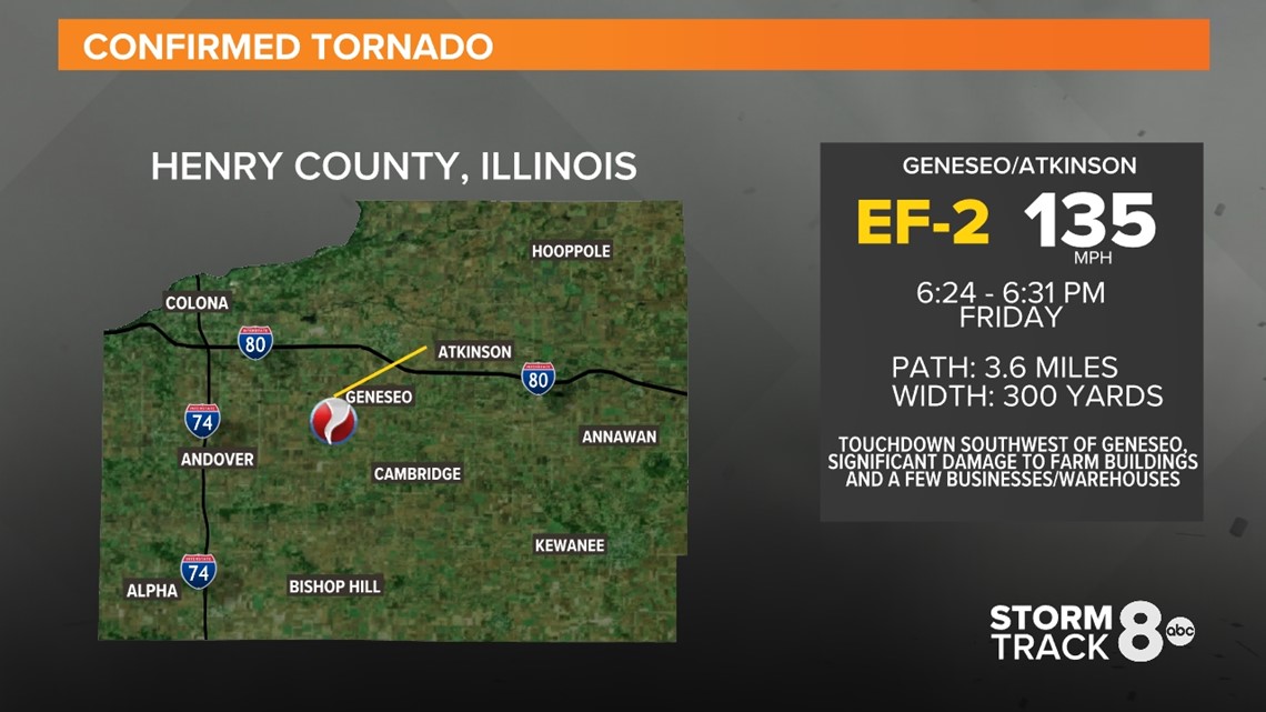 Geneseo tornado rated EF2 with 135 mph winds