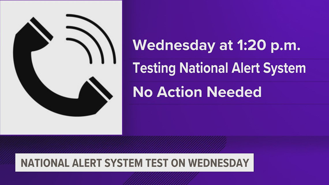 National alert system test going out Wednesday, Oct. 4