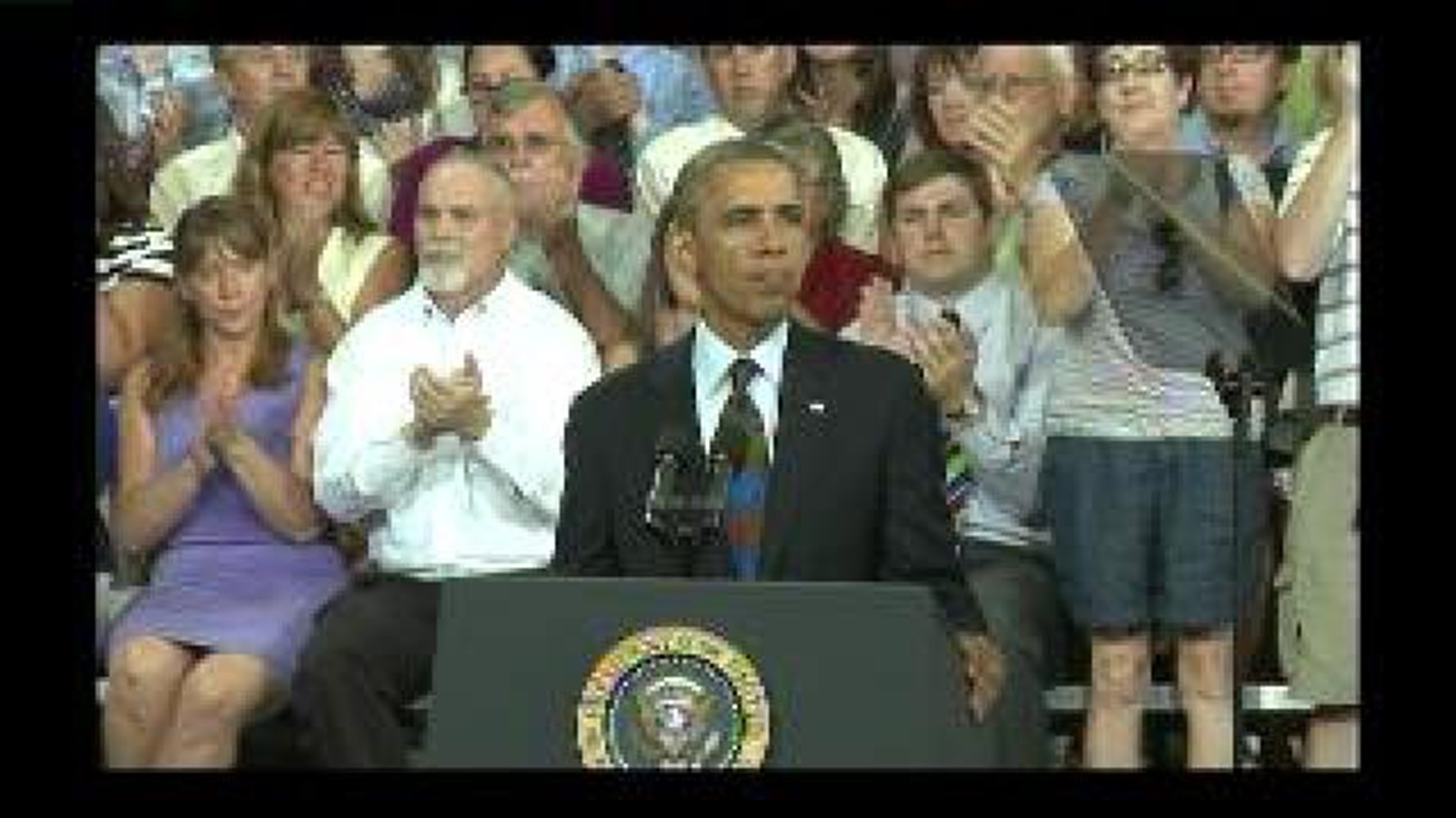 President Obama speaks in Galesburg - clip 4 of 7