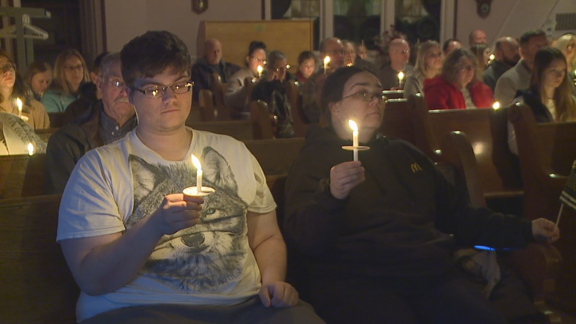 Dozens of people packed the United Methodist Church, sharing memories and offering prayers for Richard "Rick" Young.