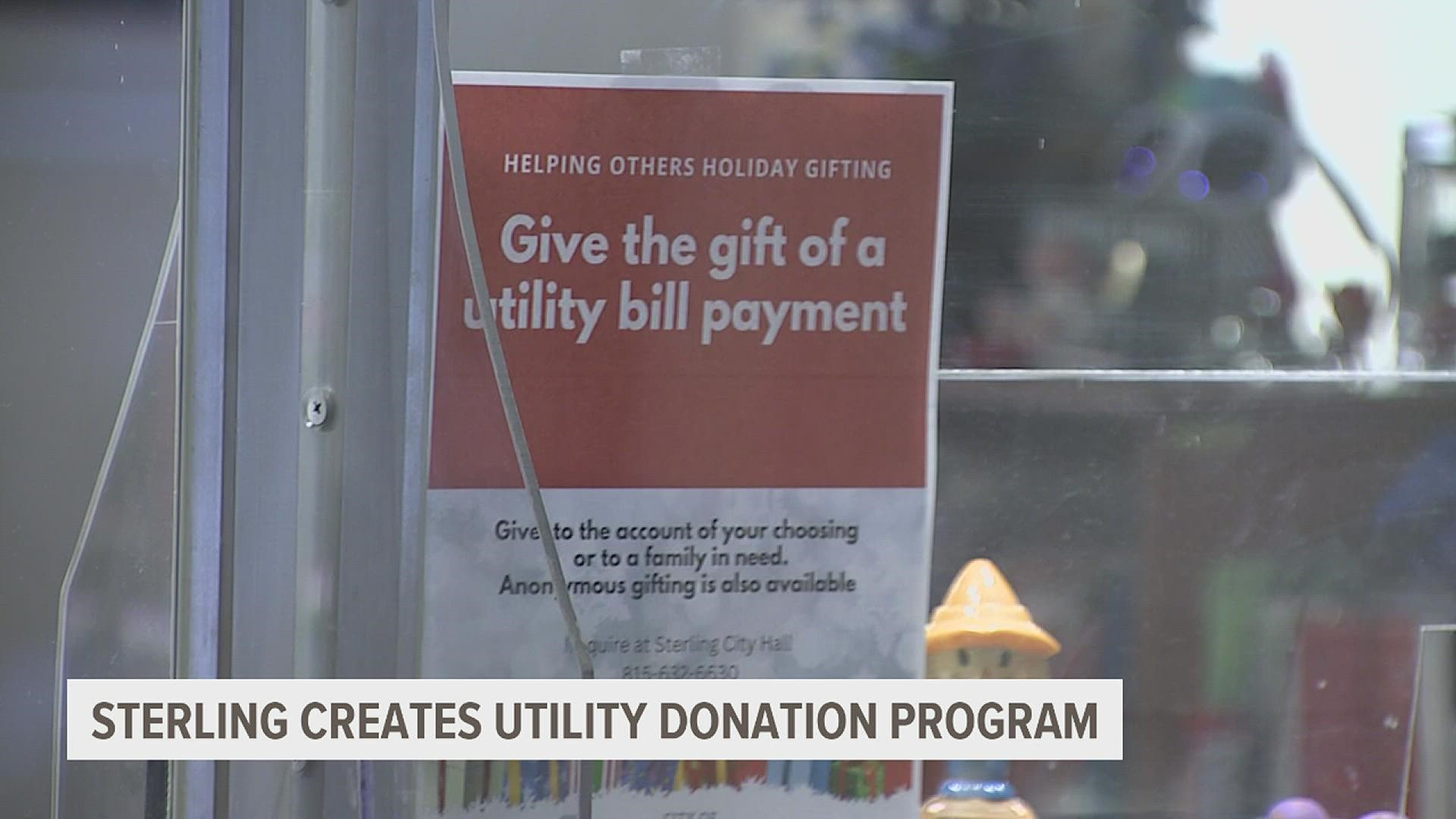 For the first time, Sterling is taking donations that will be used towards paying utility bills to those in need