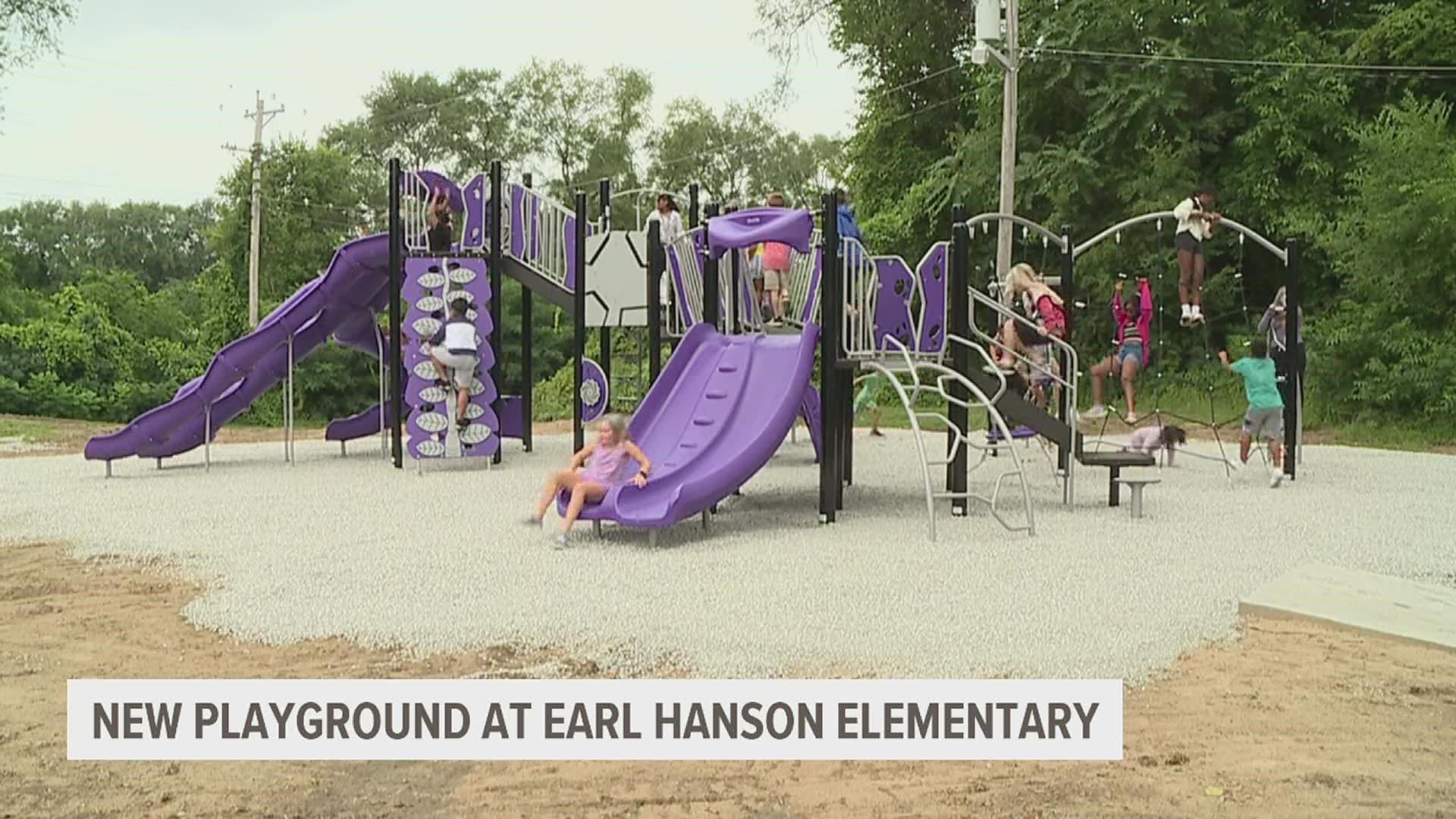 The Rock Island-Milan bought the new playground after a donation from local investor and philanthropist Heidi Huiskamp-Collins.