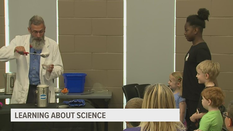 Rock Island Public Library hosts fire-and-ice science show to inspire kids
