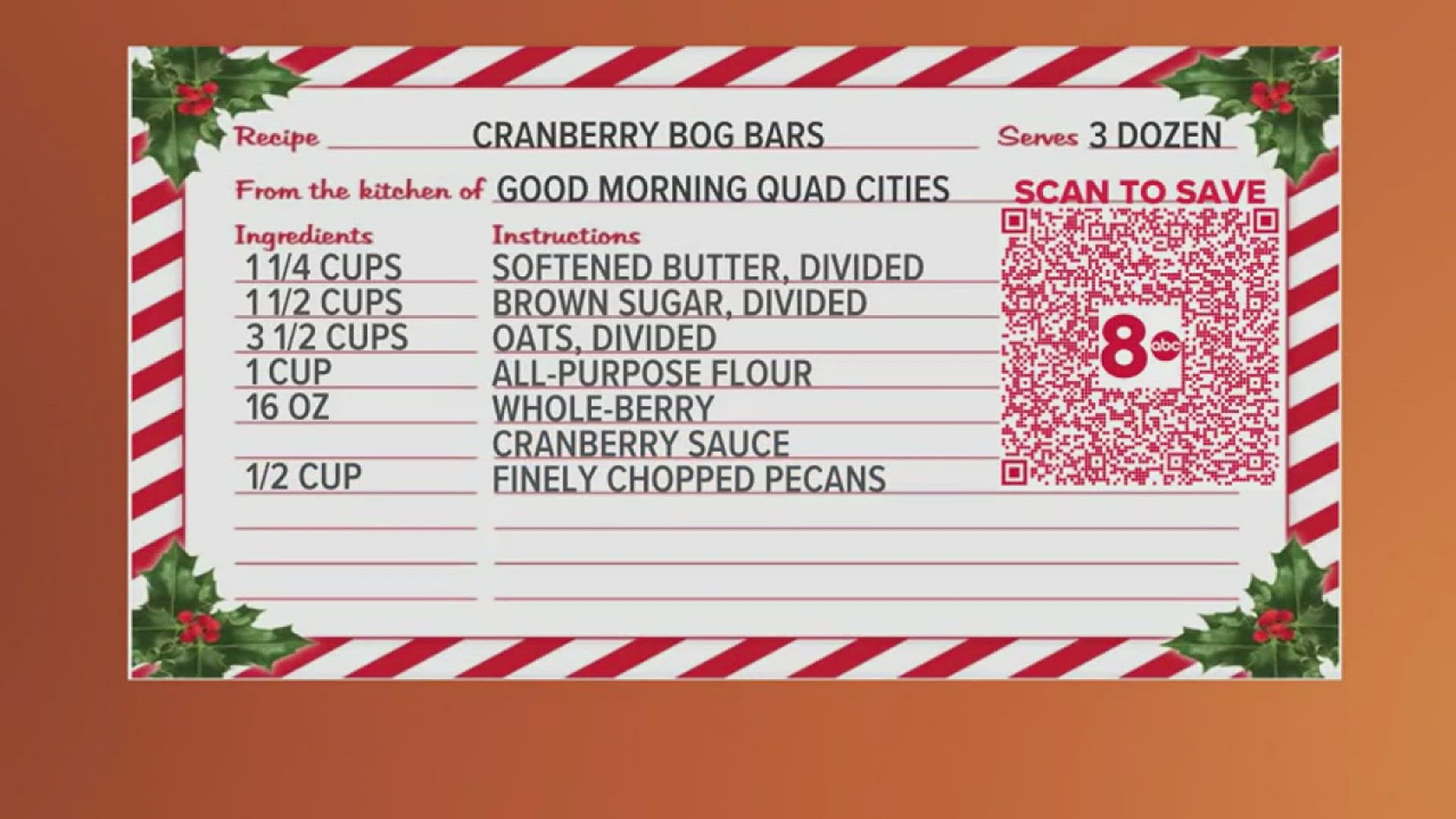 On the eve of our 12 Days of Christmas series, David returns to the kitchen with a cookie that can double as a breakfast bar.