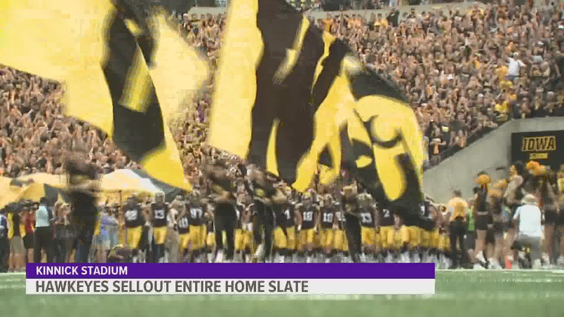 Iowa football fans looking to make it to a home game are now out of luck as the Hawkeyes revealed that they've sold out their entire home slate.