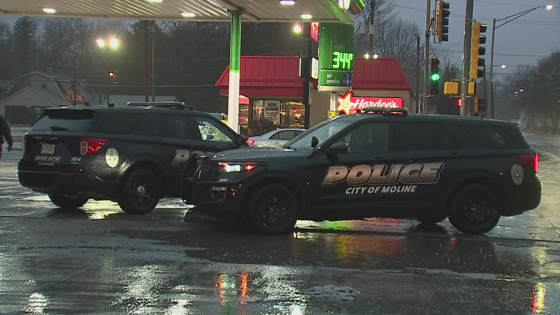 The Moline intersection of 16th St. and Avenue of the Cities was blocked for a short time after an armed man walked into the street and fired his gun into the air.