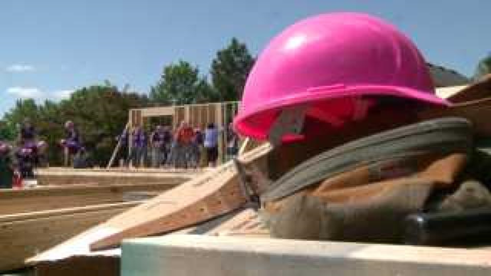 Women help build Habitat Home