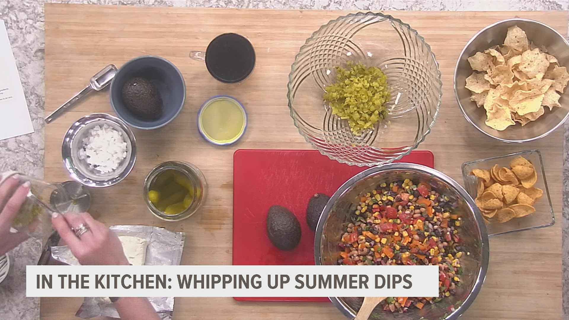 Cowboy caviar, Mexican corn and pickle dips you can enjoy while you take a dip in the pool this summer!
