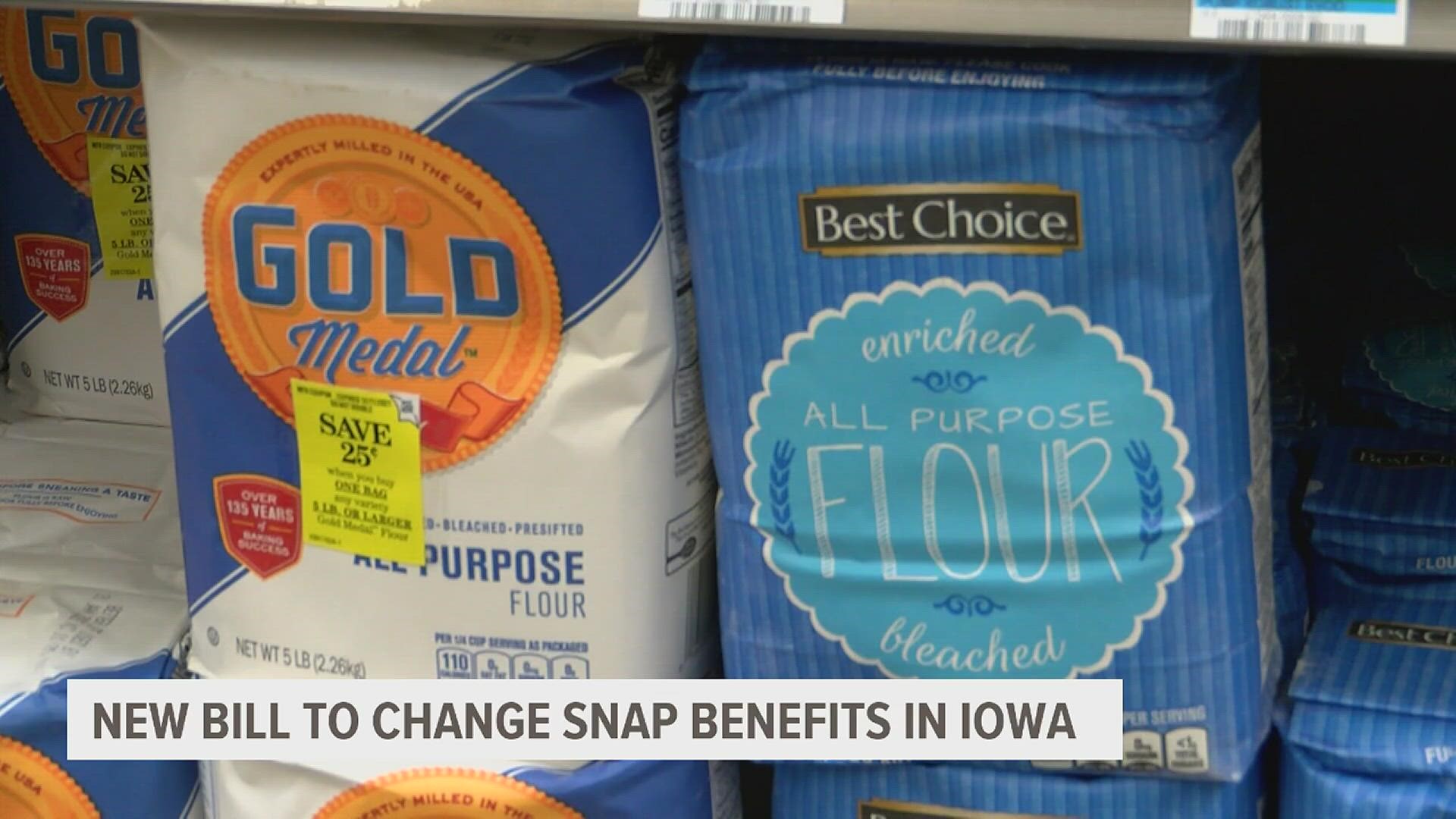 Under the bill, low-income, older and disabled Iowans who rely on these benefits wouldn't be able to purchase items like fresh meat, white bread and American cheese.