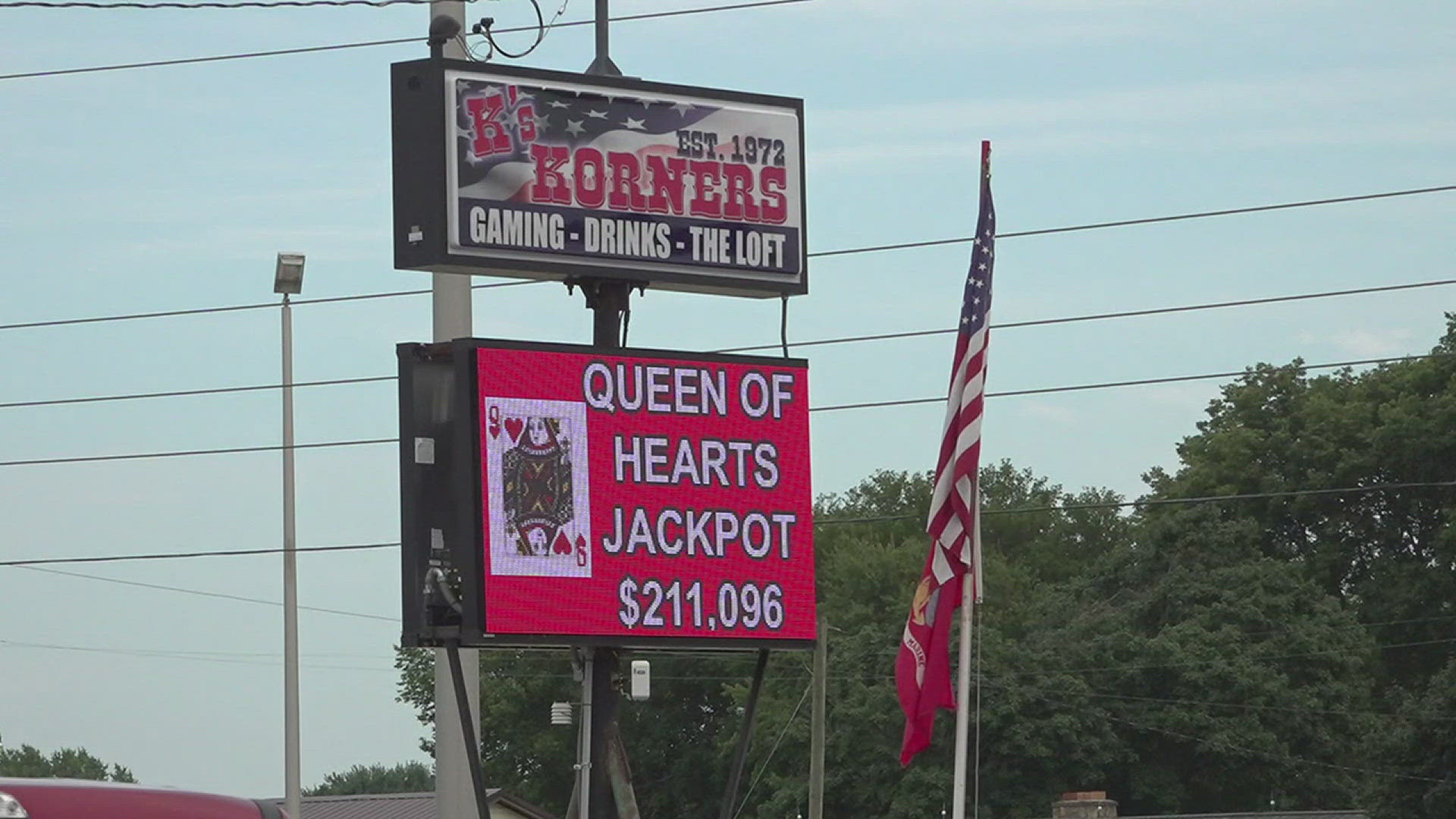 The queen of hearts raffle at K's Korners has a jackpot of over $200,000.