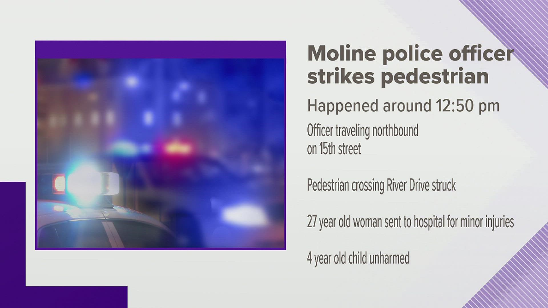 Both the woman and child were transported to a local hospital, where the woman was treated for minor injuries. The child was not injured, police say.