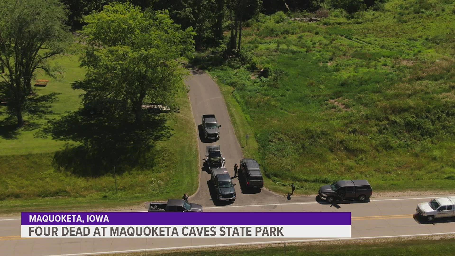 Three people were found dead in the campground Friday morning. Soon after, another man was found dead from a self-inflicted gunshot wound just west of the park.