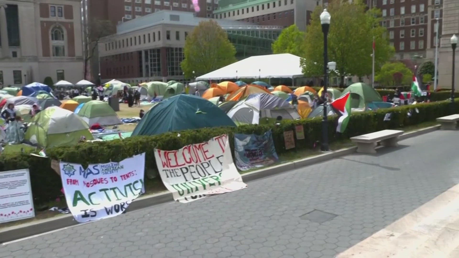After two weeks, Columbia University is giving anti-war demonstrators encamped on campus until Monday afternoon to clear out or risk suspension.