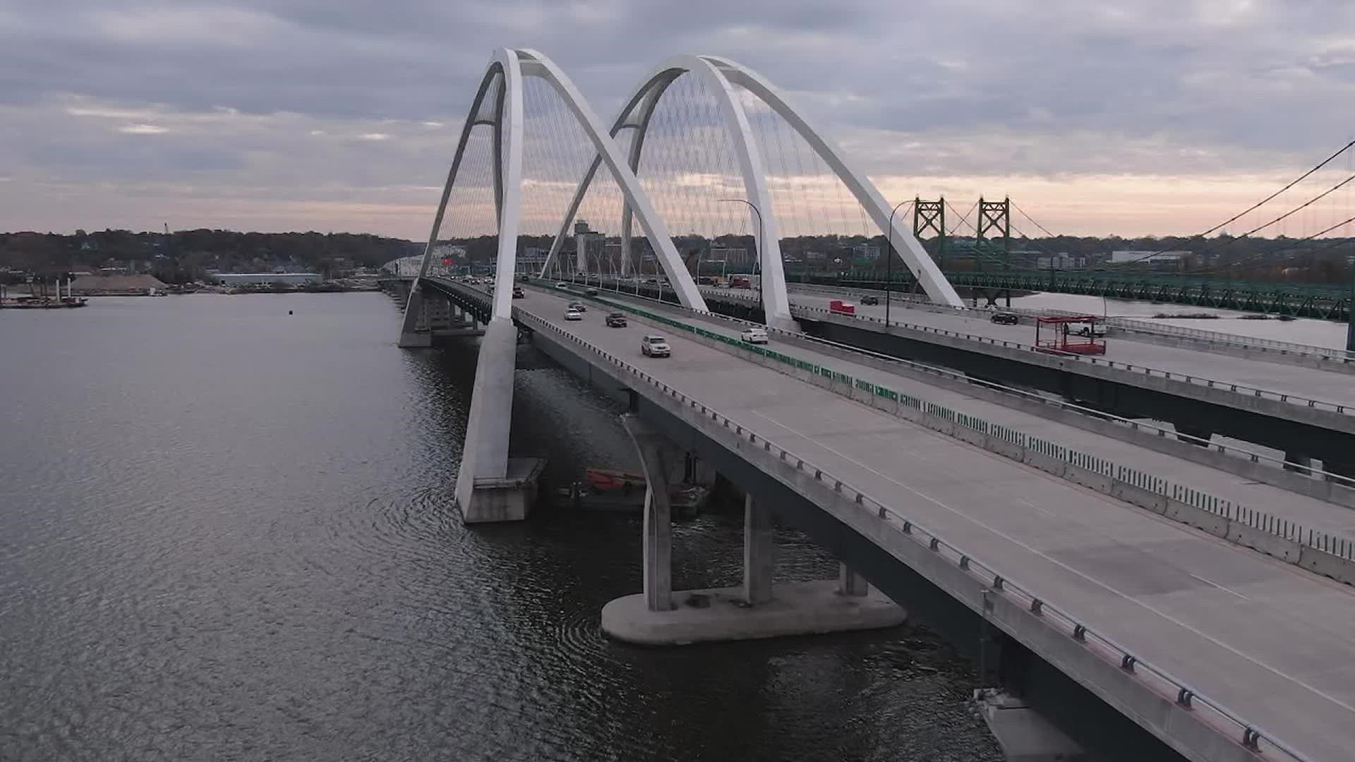 The public can walk across the new I-74 bridge after an opening ceremony on Wednesday.