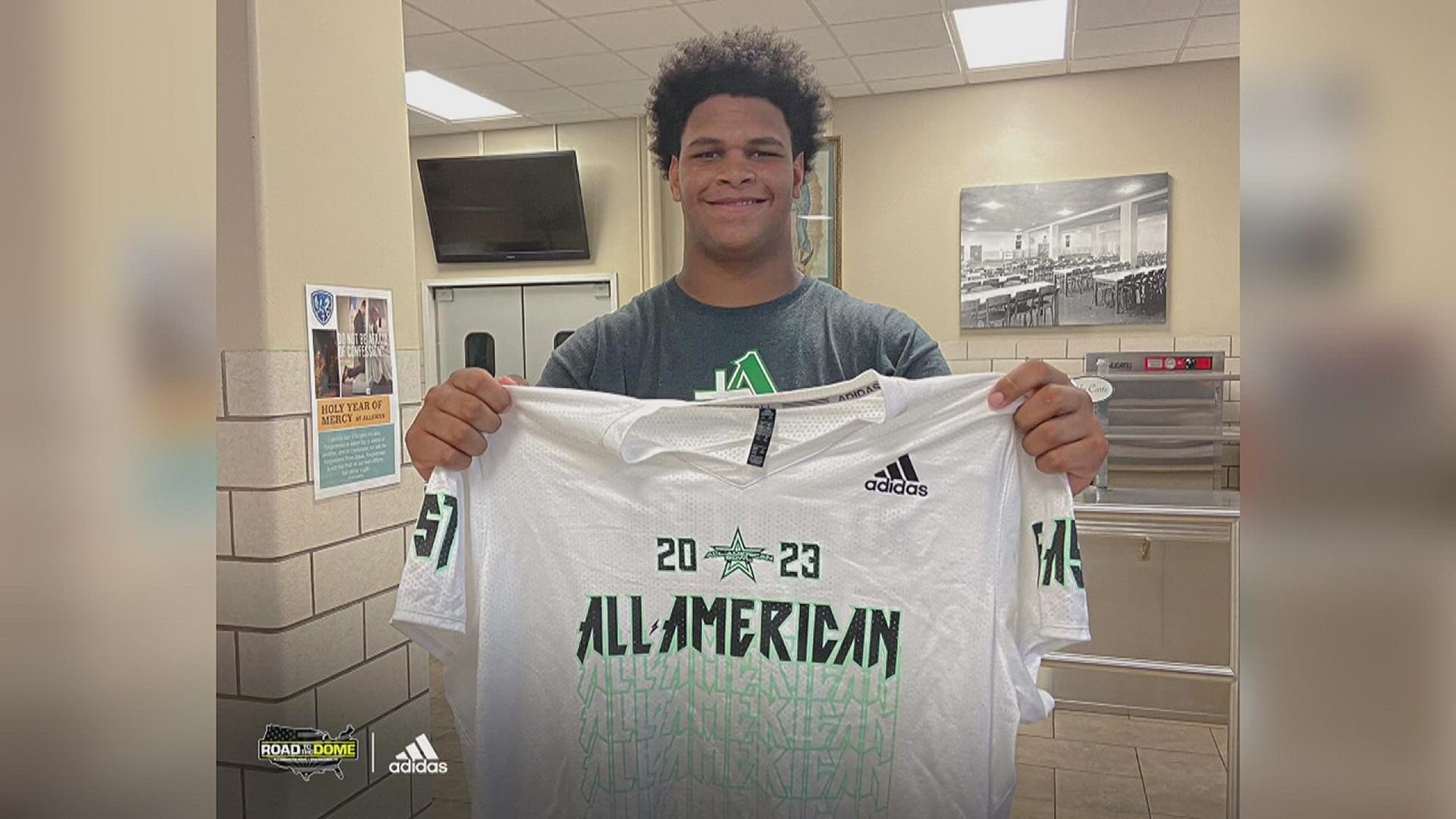 The Alleman player and Notre Dame commit will be one of 100 All-American players taking the field in San Antonio in mid-January.