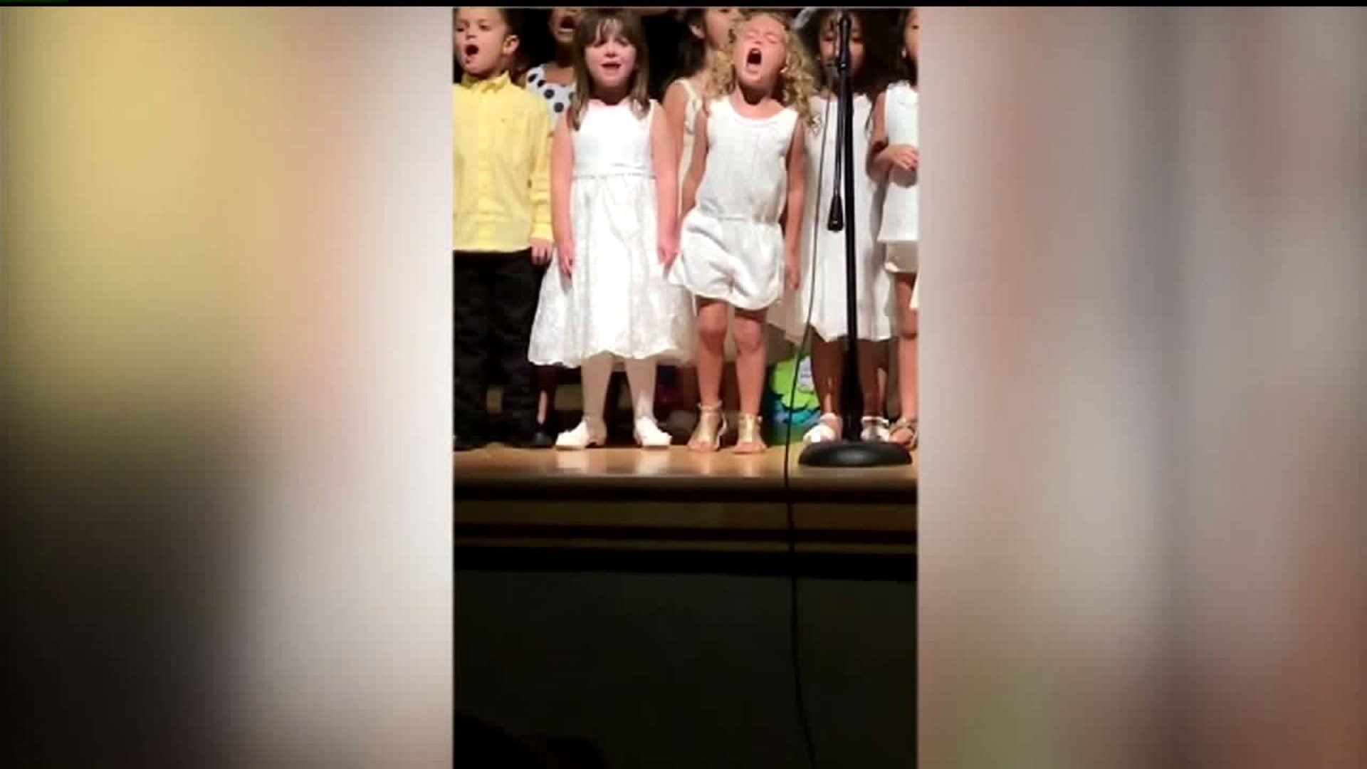 Little girl steals the show in class performance