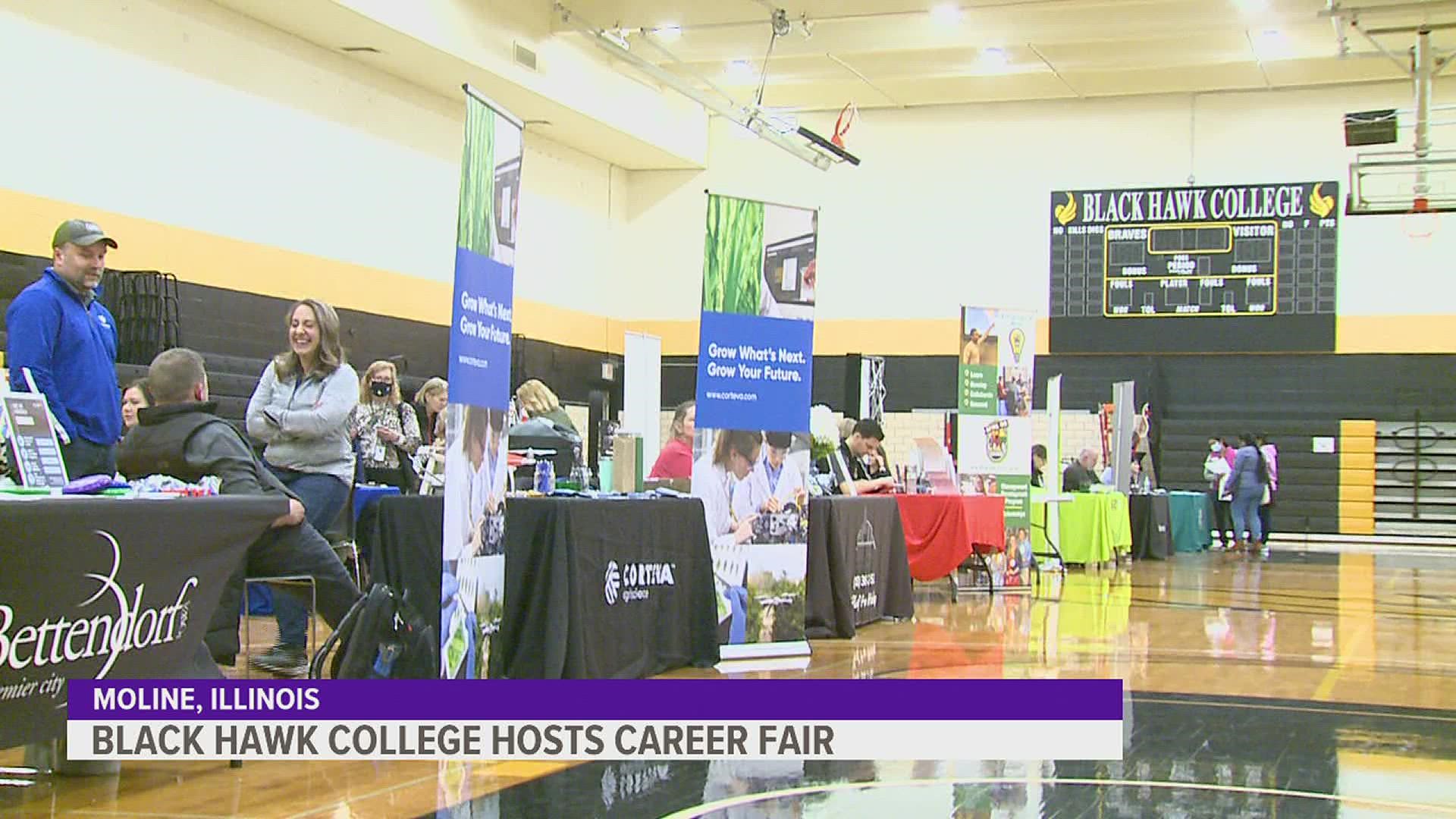 Dozens of employers were on hand for students and the public.