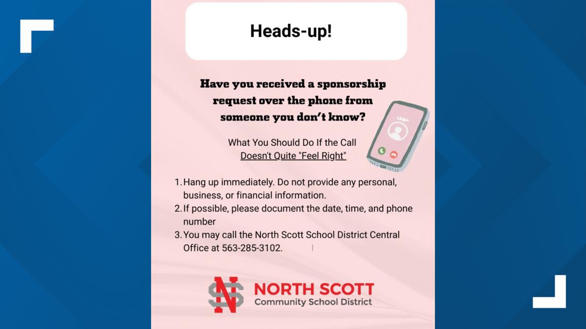North Scott School District alerts community of sponsorship scam calls