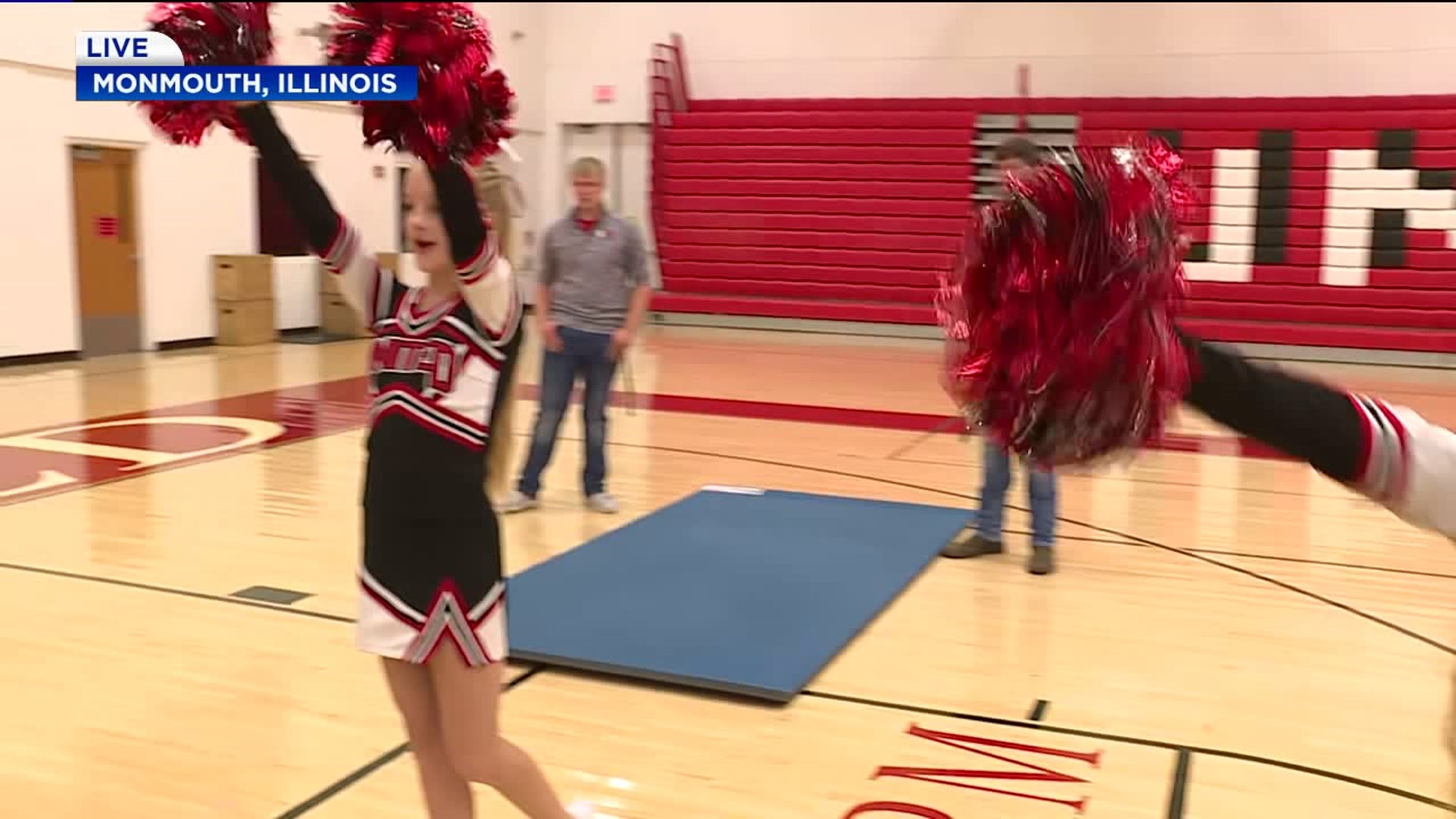 Red Storm Cheerleaders Perform During The Score Pre-Game Pep Rally