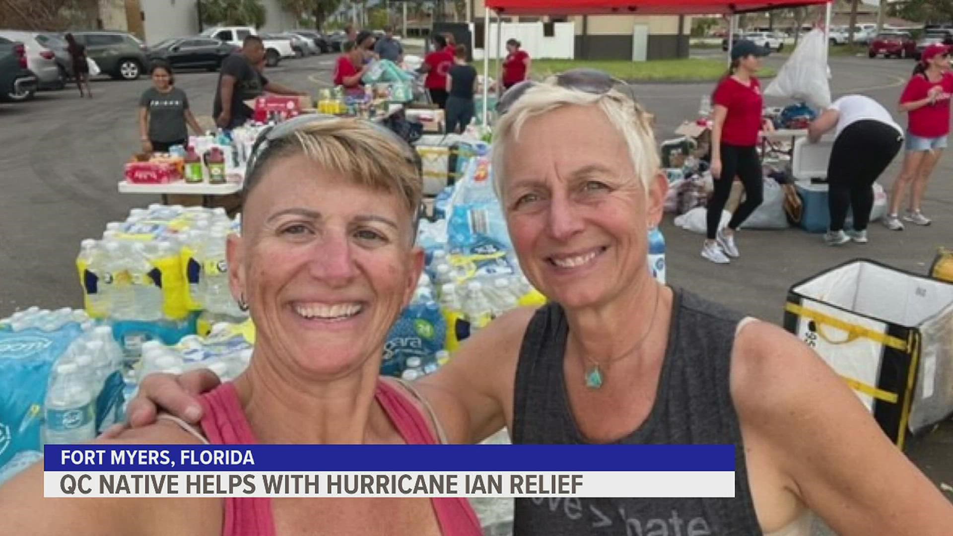 Lili Sheedy and her fiancé drove two hours south from St. Petersburg, Florida to help distribute supplies.