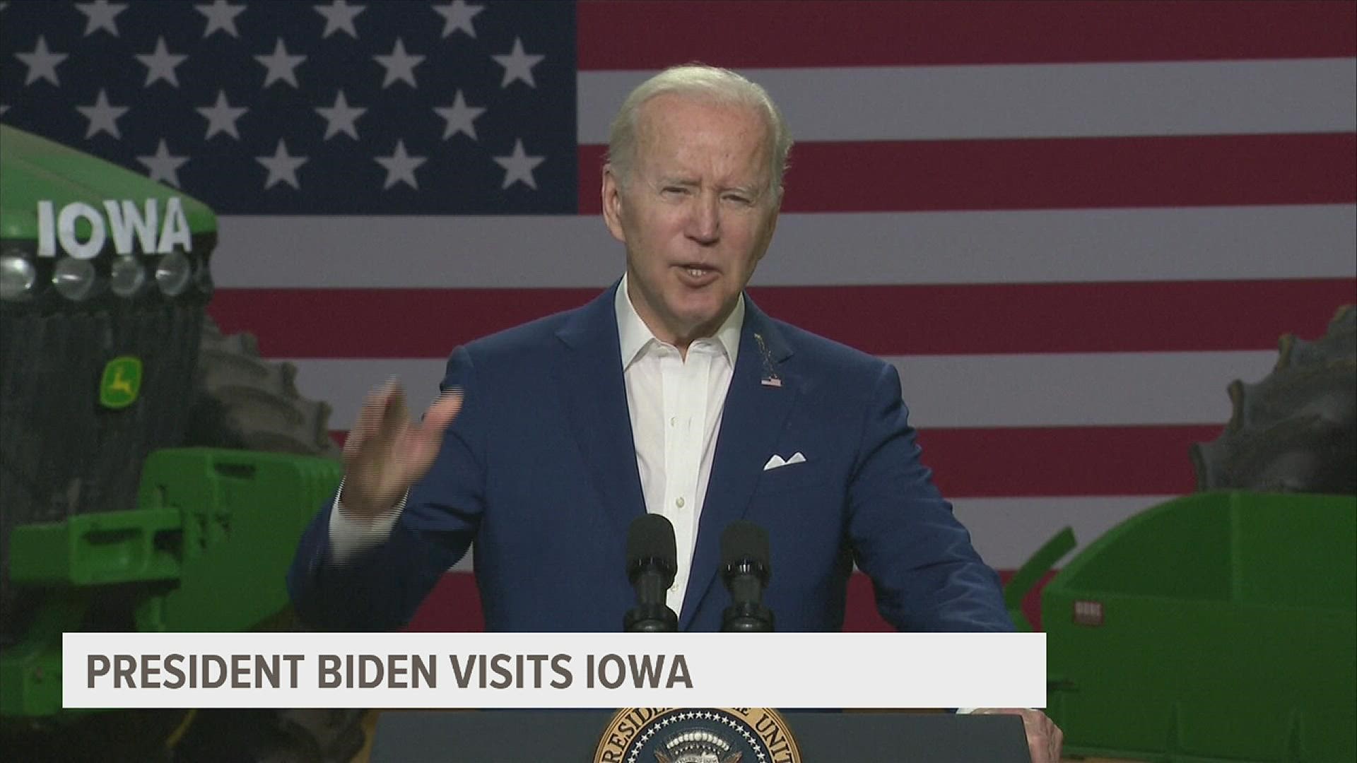 President Biden is visiting Iowa Tuesday to announce he is temporarily suspending a federal rule that prevents the sale of E15 during the summer.