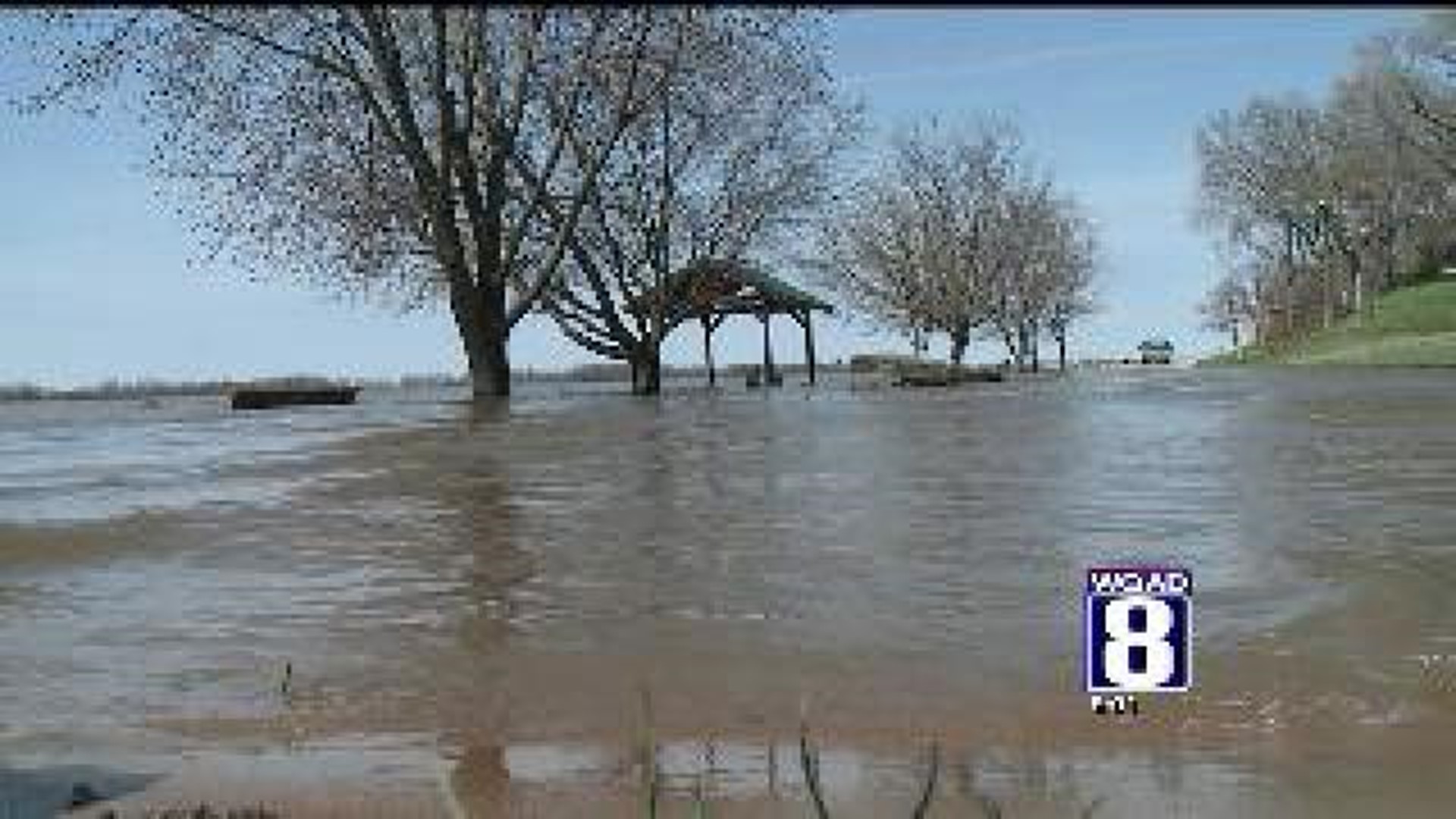 Water surpasses levee in Oquawka