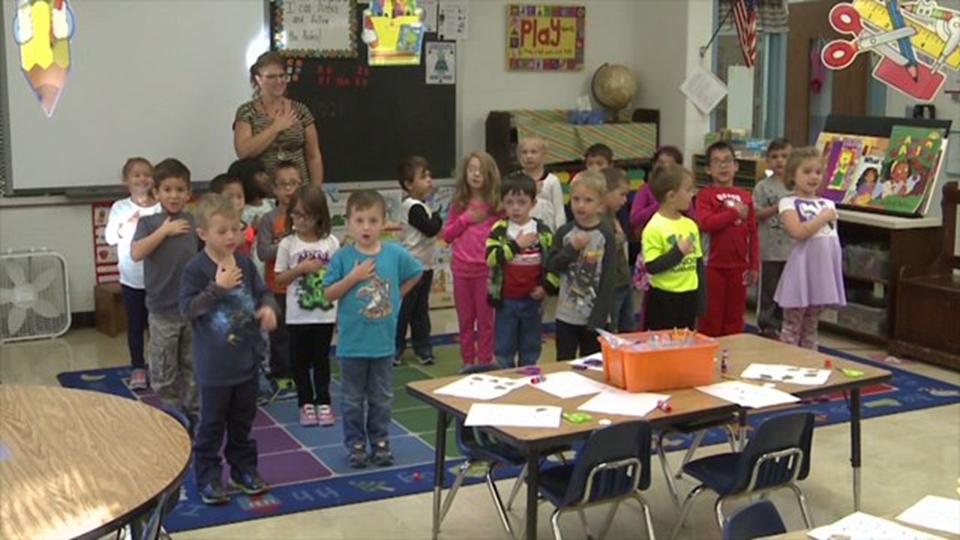 The Pledge of Allegiance from Mrs. Vershaw`s class at Jane Addams Elementary