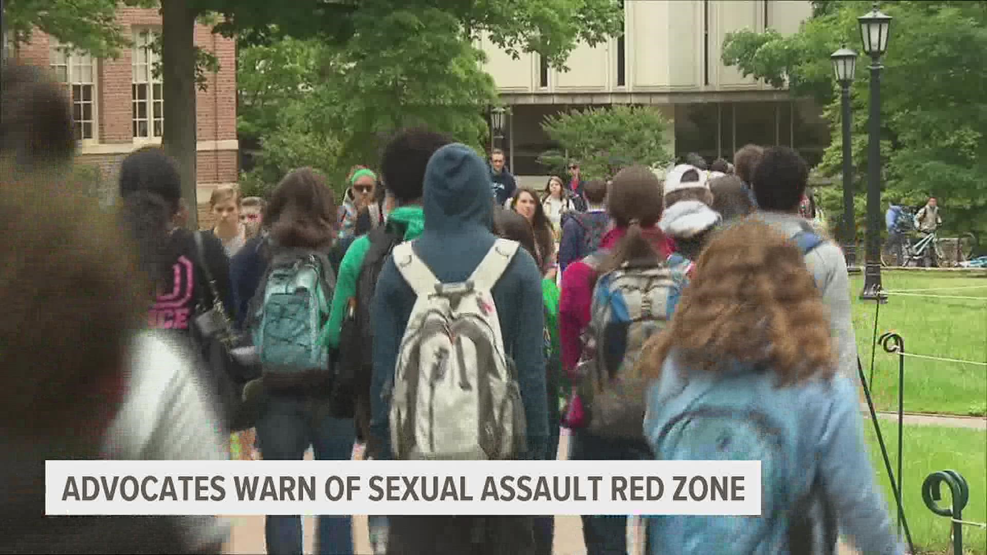 University of Iowa warns of spike in sexual assaults during 'red zone'