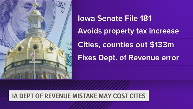 Iowa senators pass bill fixing property tax error, causing local budget crises