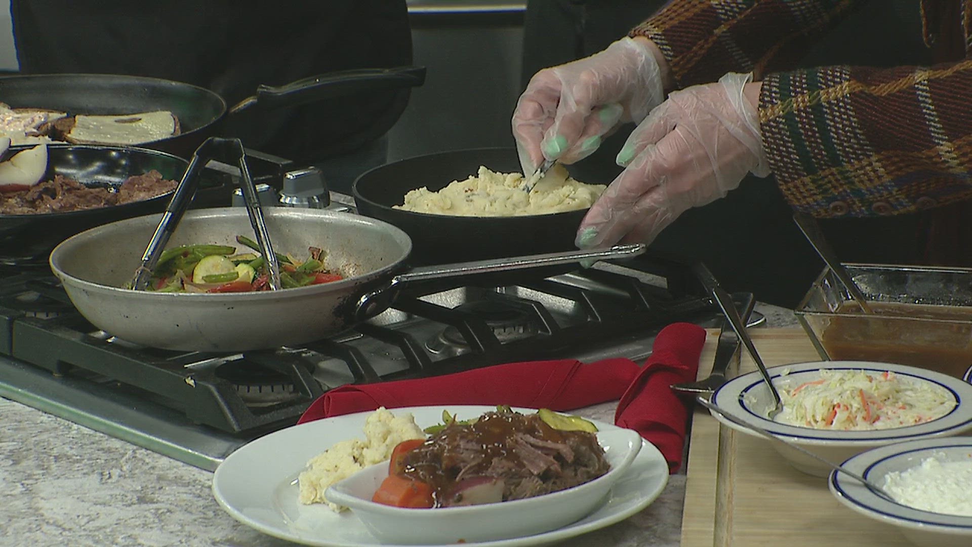 Jeff Grunder said the pot roast has been one of the most popular entrées since the Machine Shed opened. He also made a smoked turkey Rueben with coleslaw.