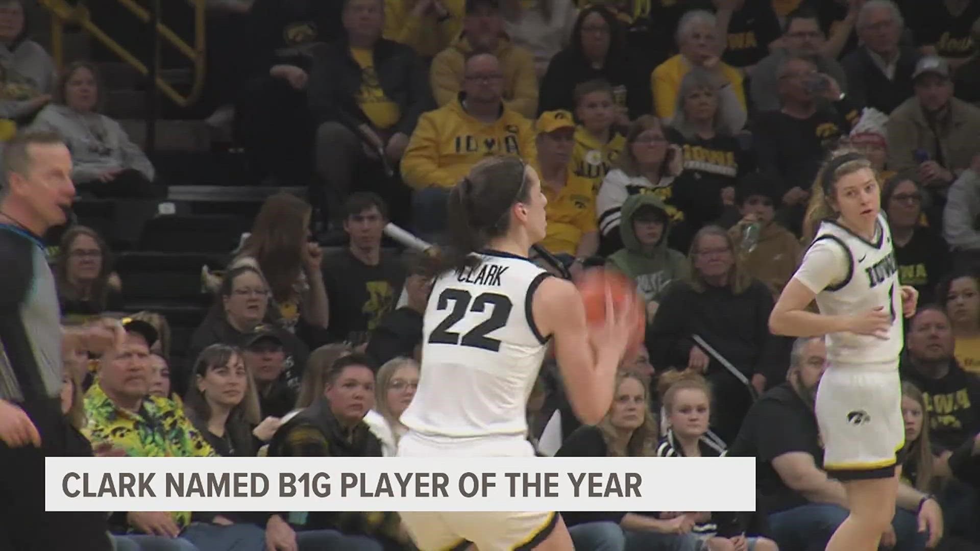 The junior star averaged 27 points, 8 rebounds and 7 assists per game, bringing the national honor to the Hawkeyes for the fifth time in six years.