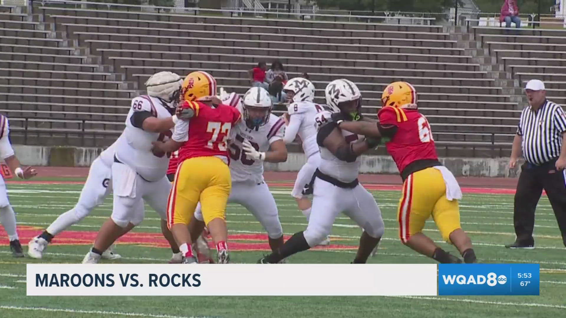 Moline beats Rock Island 35-21 after game postponed by illness | wqad.com