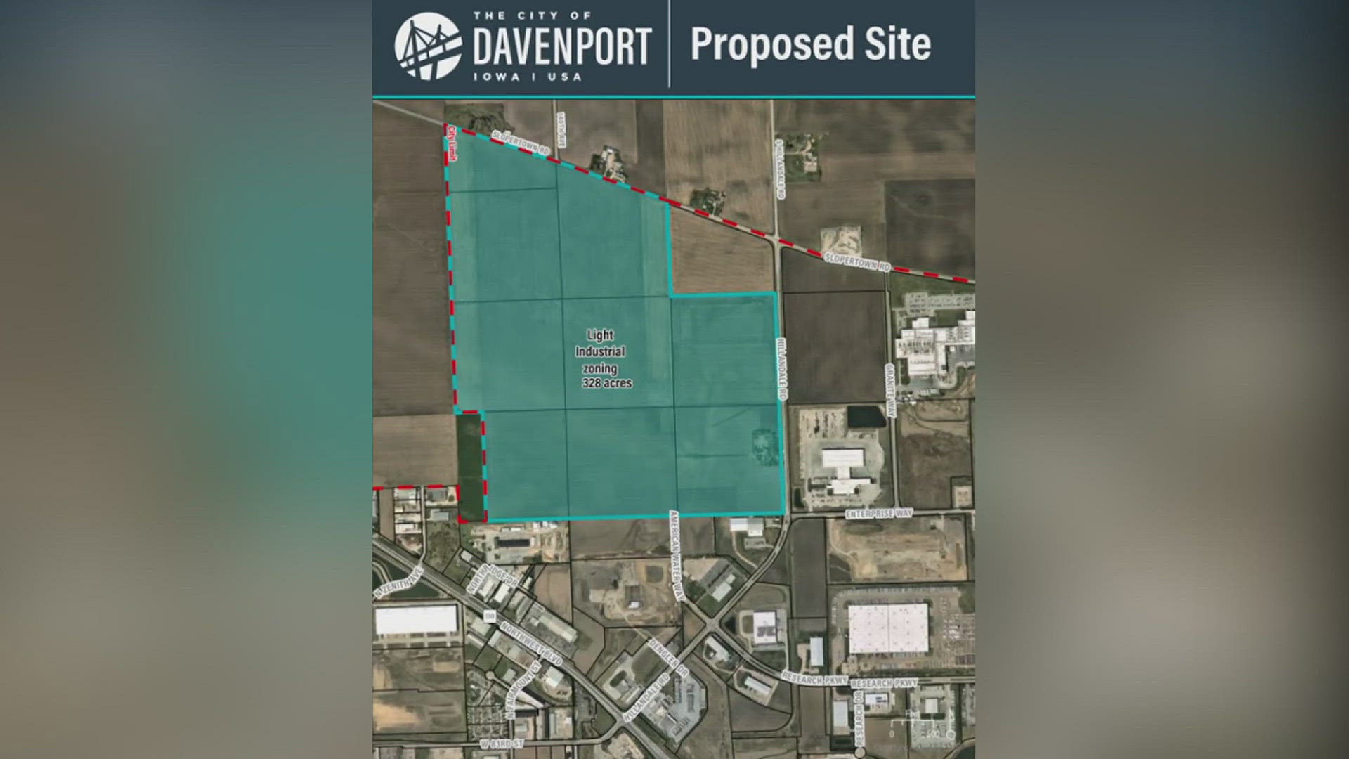 Vemerald LLC's proposed project will span around 328 acres in northern Davenport. The center would be used for storing and transferring user and customer data.