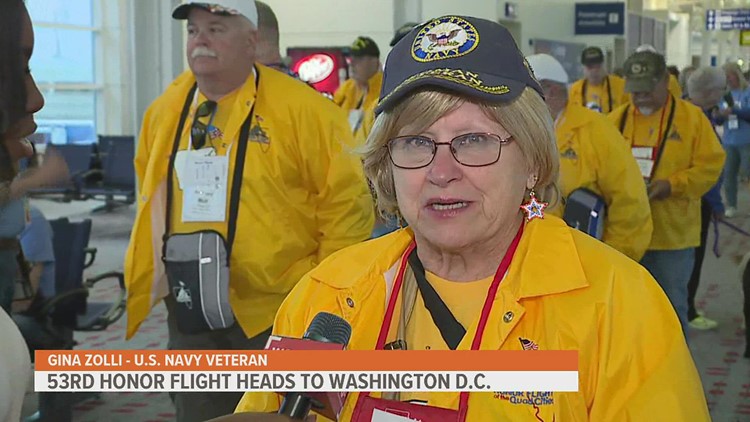 Navy Veteran Gina Zolli is 1 of 8 women aboard historic 53rd Honor Flight to DC