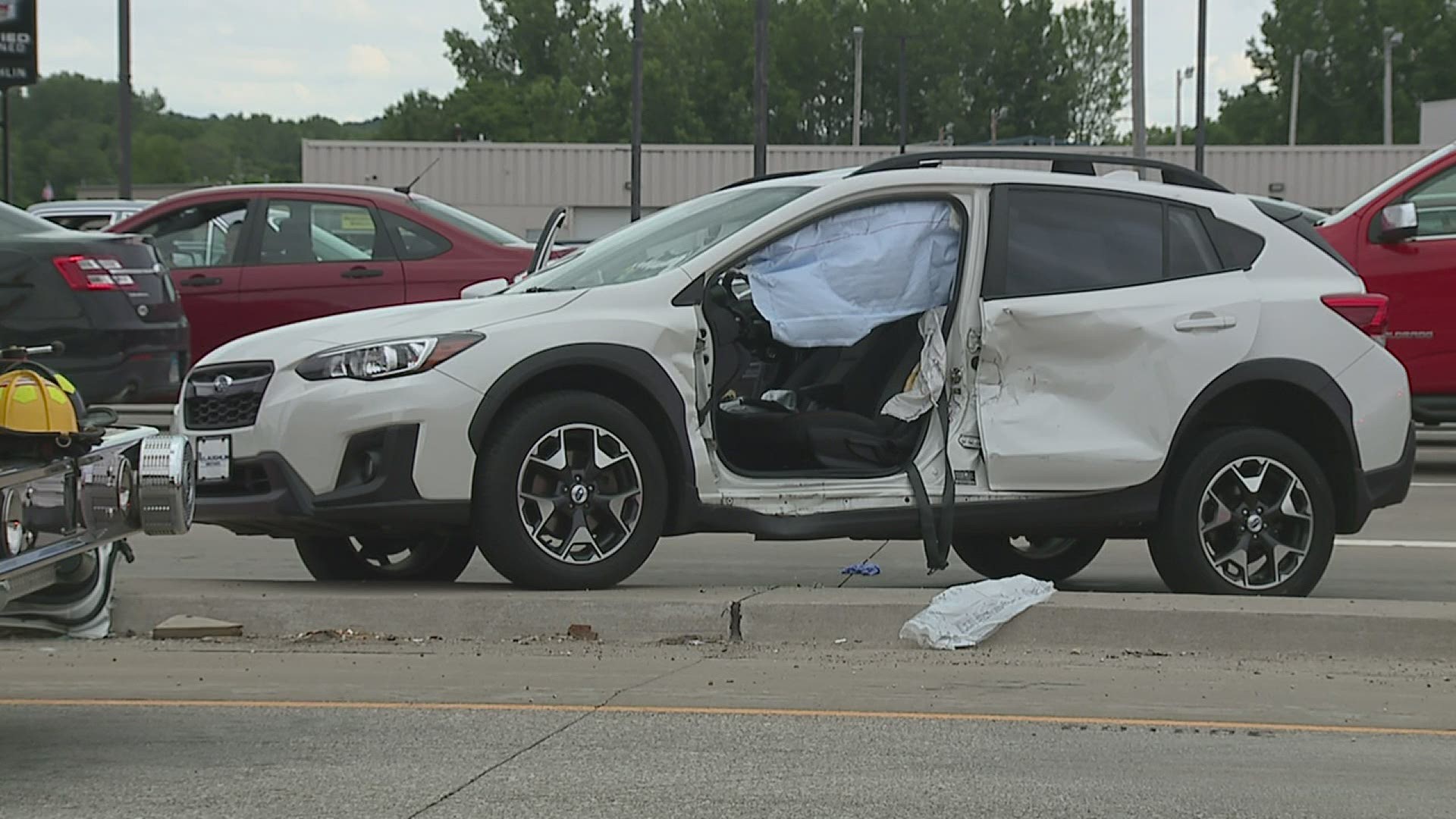 Traffic is slowed near the area of 41st Street and John Deer Road after a serious accident left a person needing to be rescued from the wreckage.