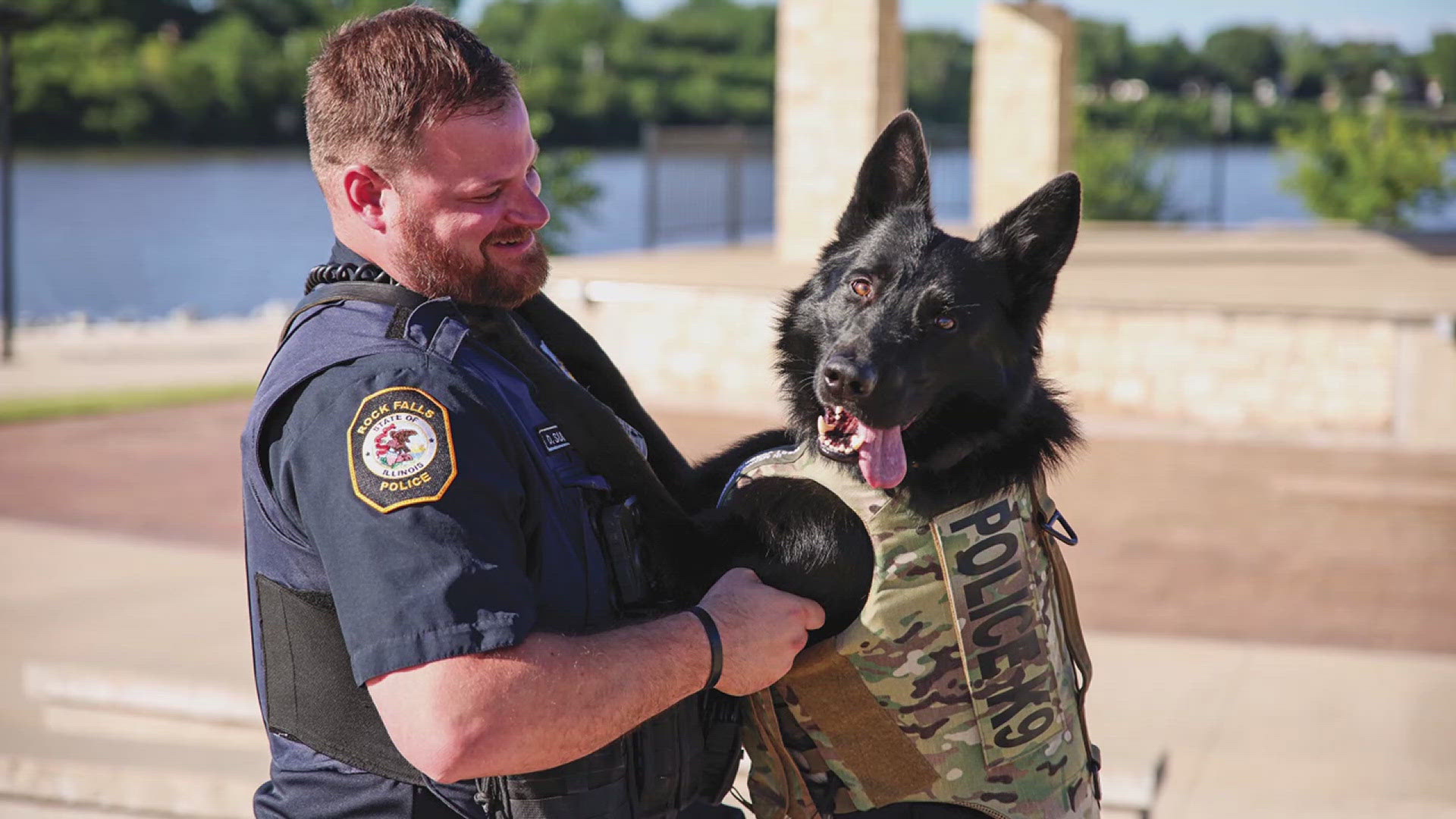 RFPD Officer Dustin Sugars and his K9, Fahgo, will appear in the 2025 Vested Interest in K9s nationwide fundraising calendar. 