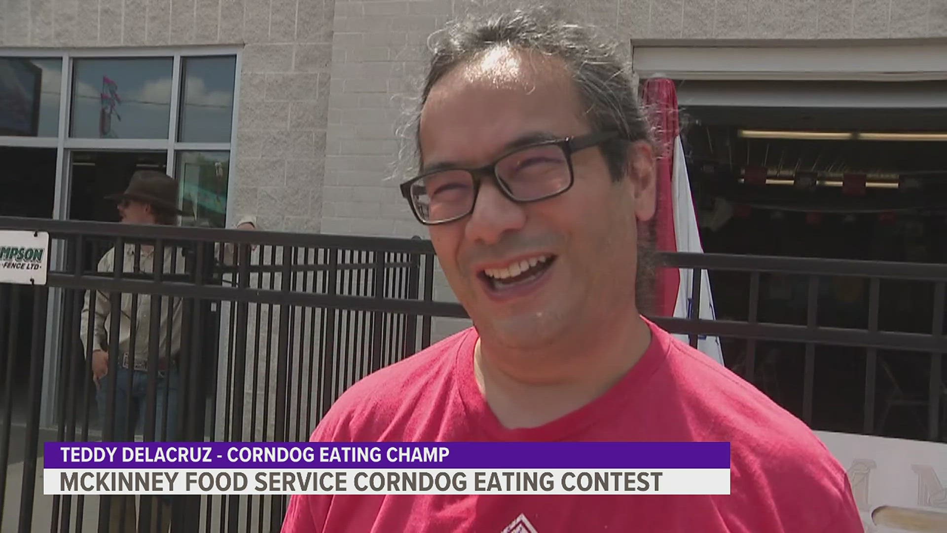 Teddy De La Cruz from Wooddale, IL broke the MVF record, eating 10 corndogs in 77 seconds.