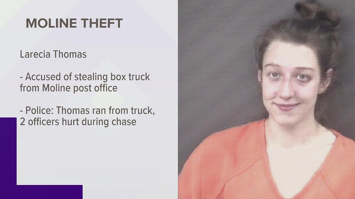 Moline Police: Woman arrested after reportedly stealing box truck from post office