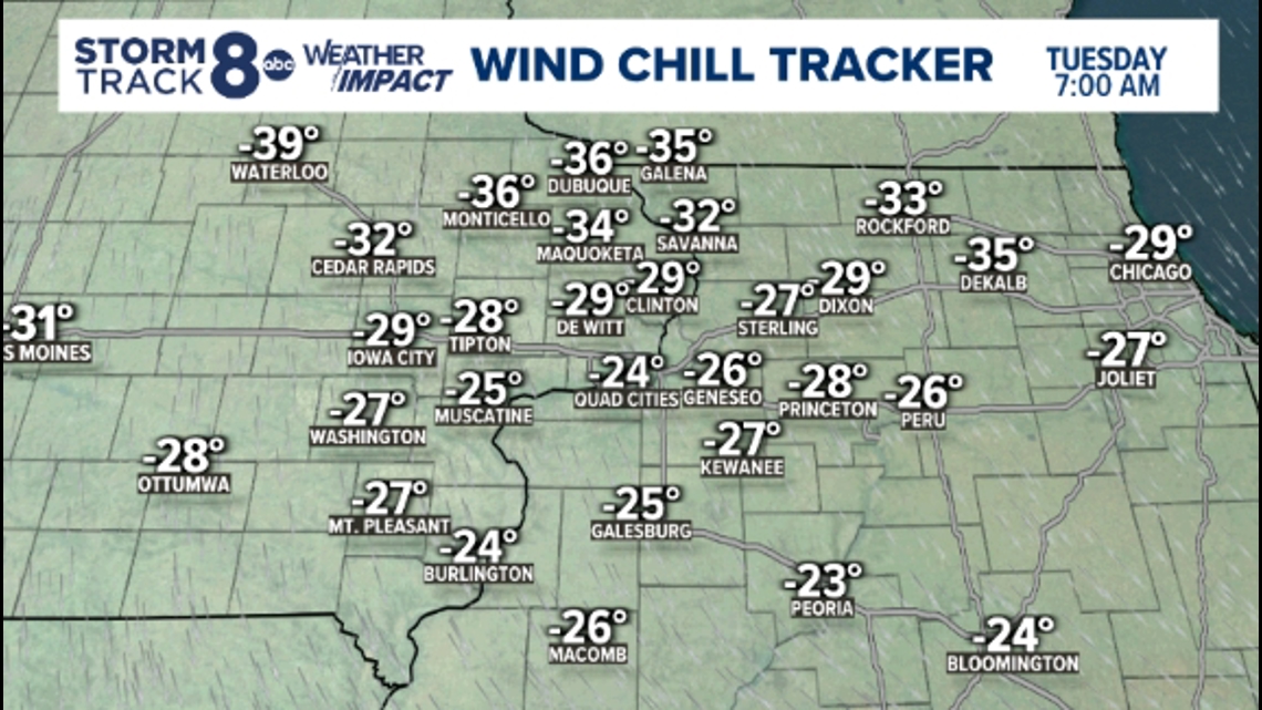 Weather Impact Alert: Dangerous wind chills through Thursday morning ...