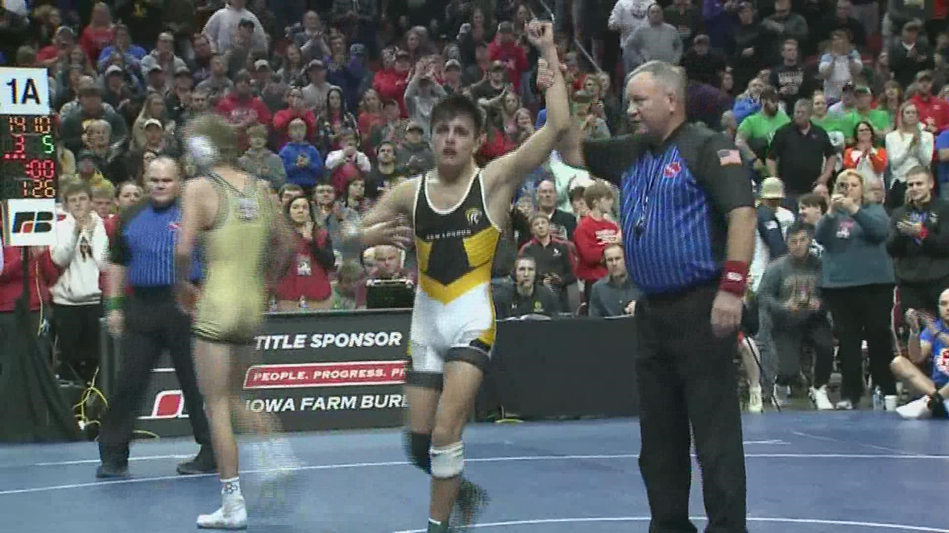 Marcel Lopez wins his 4th straight State Title. Eric Kinkaid wins his first State Title.