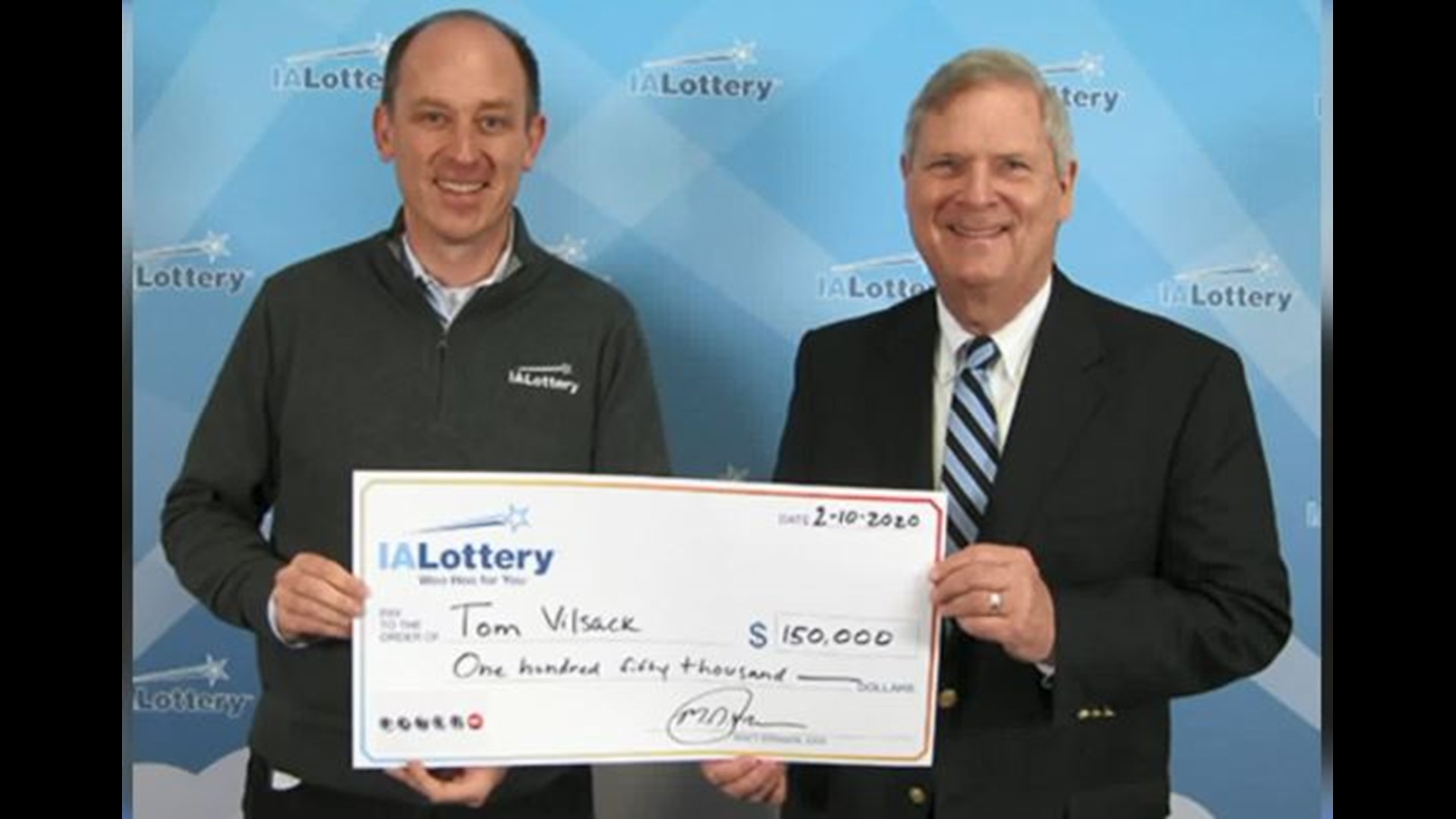 Ex-Iowa Gov. Tom Vilsack wins $150,000 in state lottery