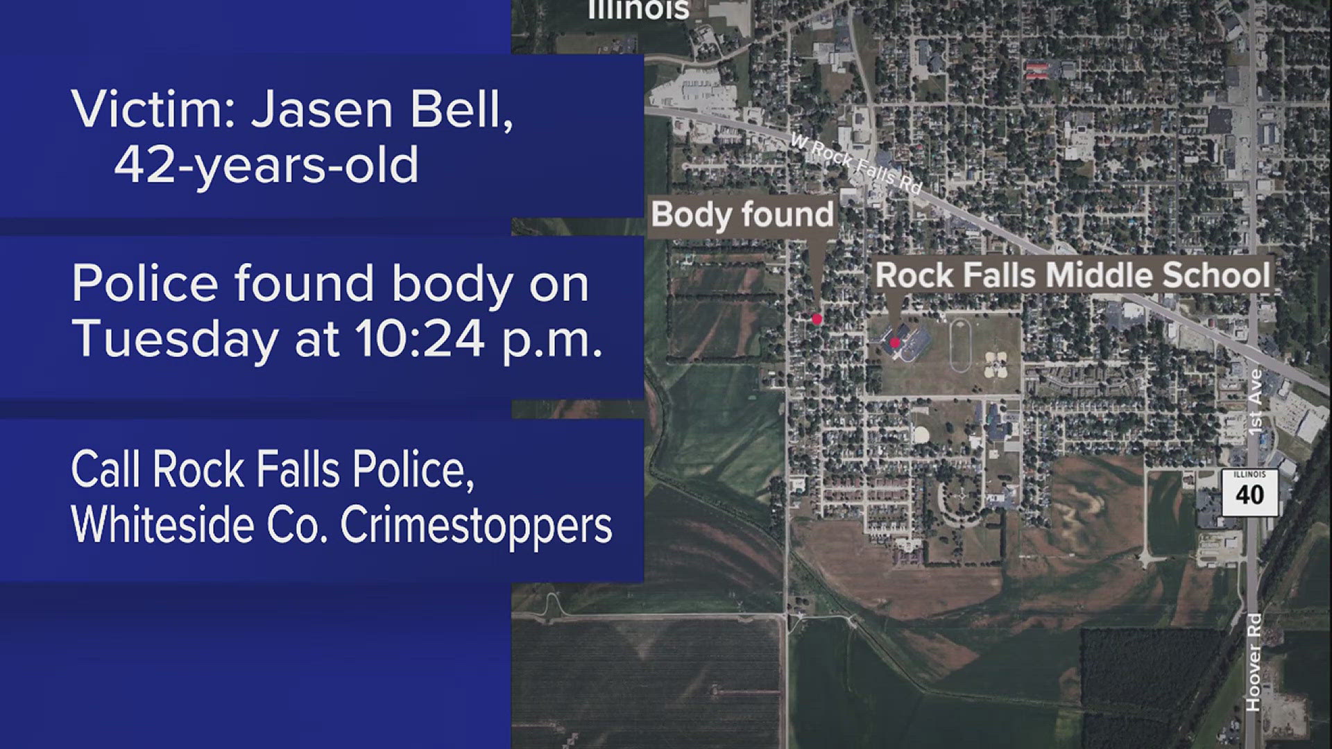 Just before 10:30 p.m. on Tuesday, Sept. 17, officers with the Rock Falls Police Department responded to the 1700 block of 14th Avenue for shots being fired.