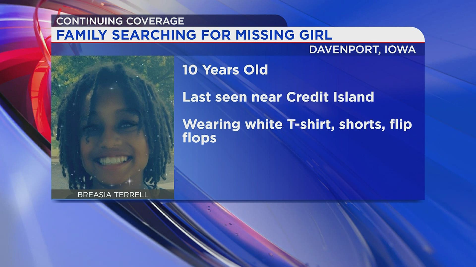 An update on the Davenport missing person case.