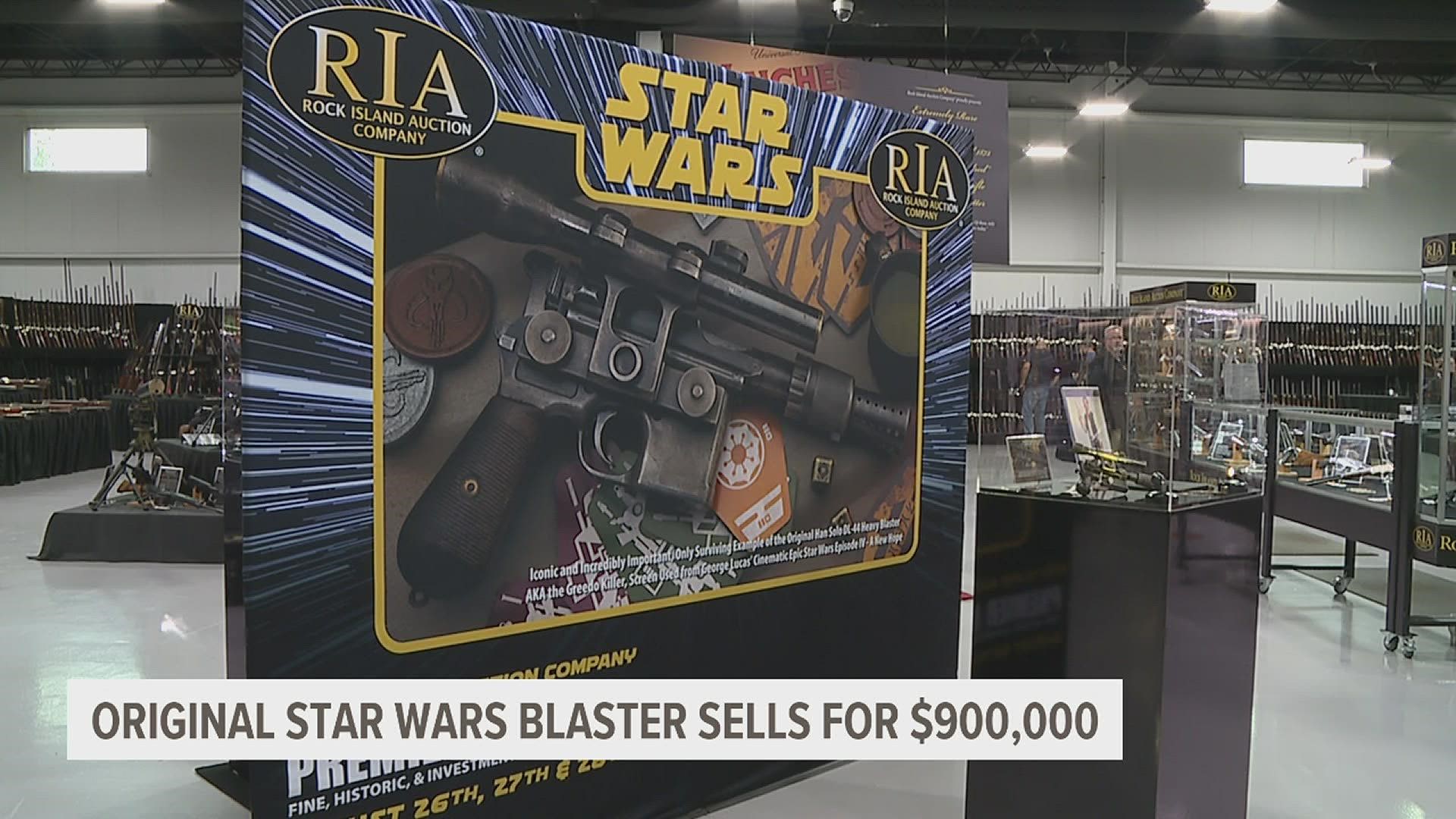 In Thursday's preview event, auction officials said that they expected Han Solo's iconic blaster to sell for at least $500,000.
