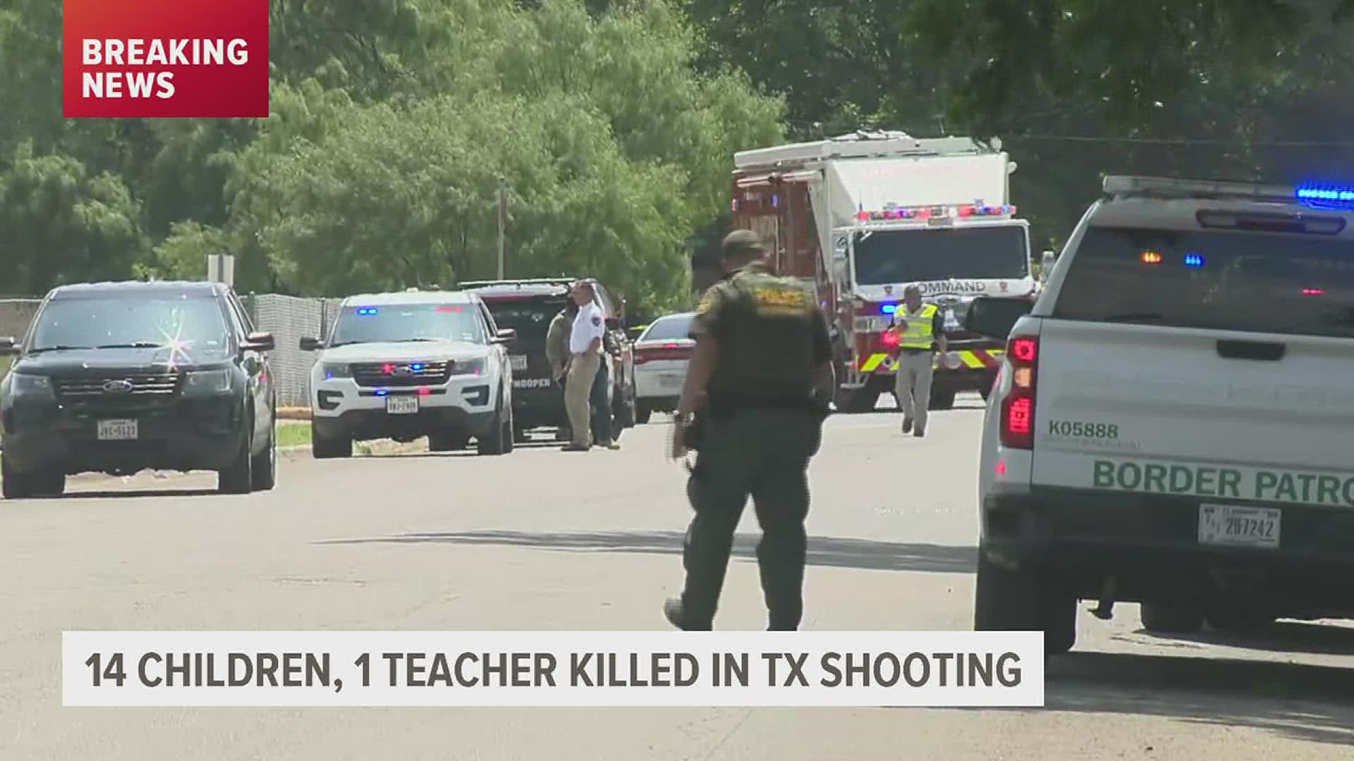 The 'active shooter' was reported shortly after noon at the school in Uvalde, which is about 80 miles west of San Antonio.