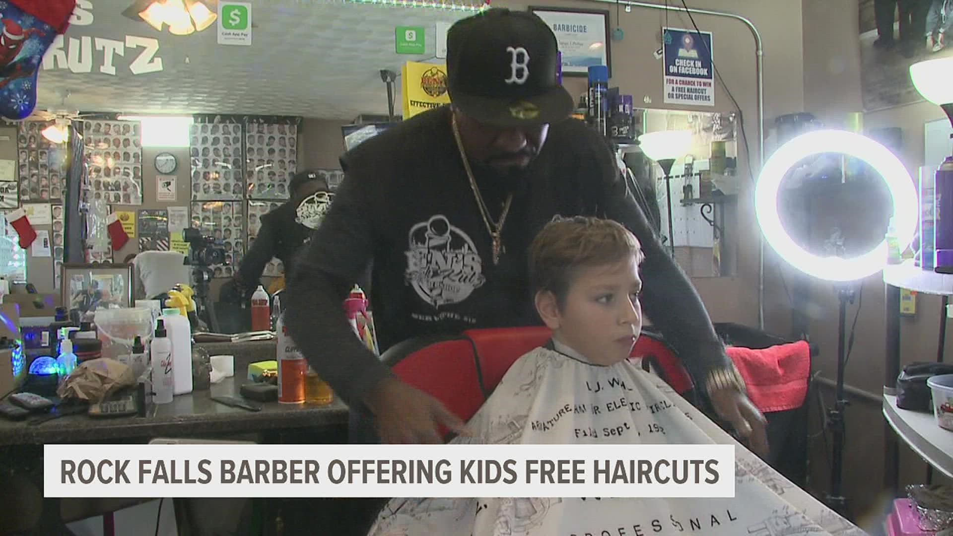 This is the second year Ben's Phresh Kutz has given children-in-need free haircuts for the Winter Holidays.