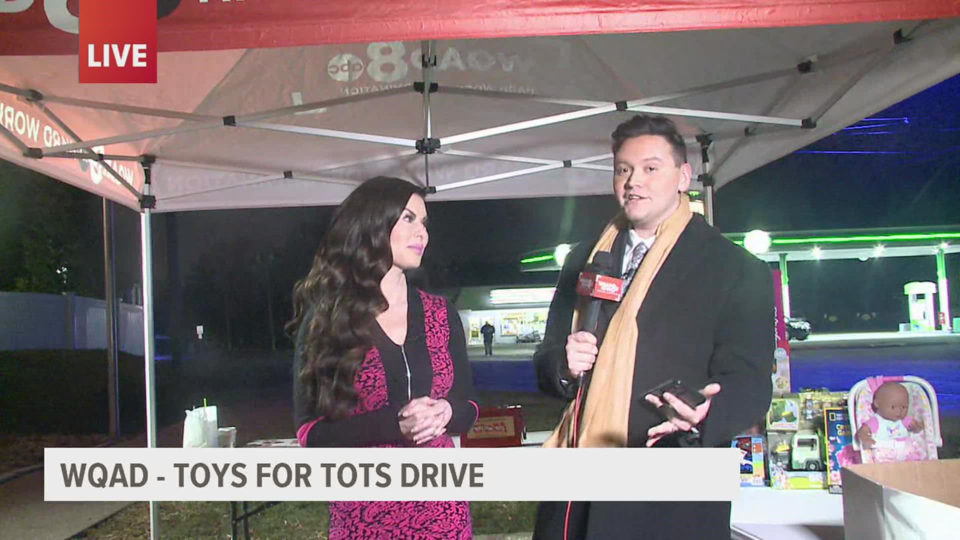 WQAD has our own Toys for Tots Drive going on all throughout today outside of the station!