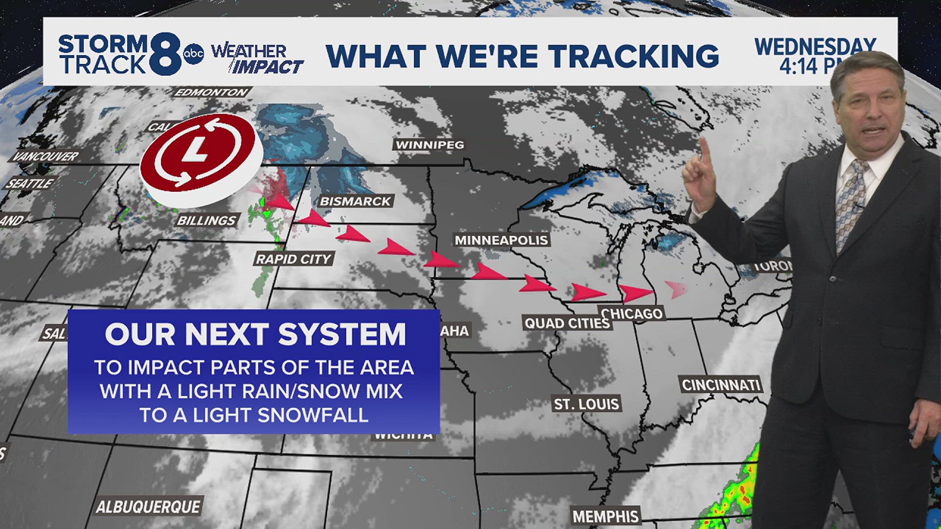 Next Clipper system to bring a light rain/snow mix to parts of the area later Thursday