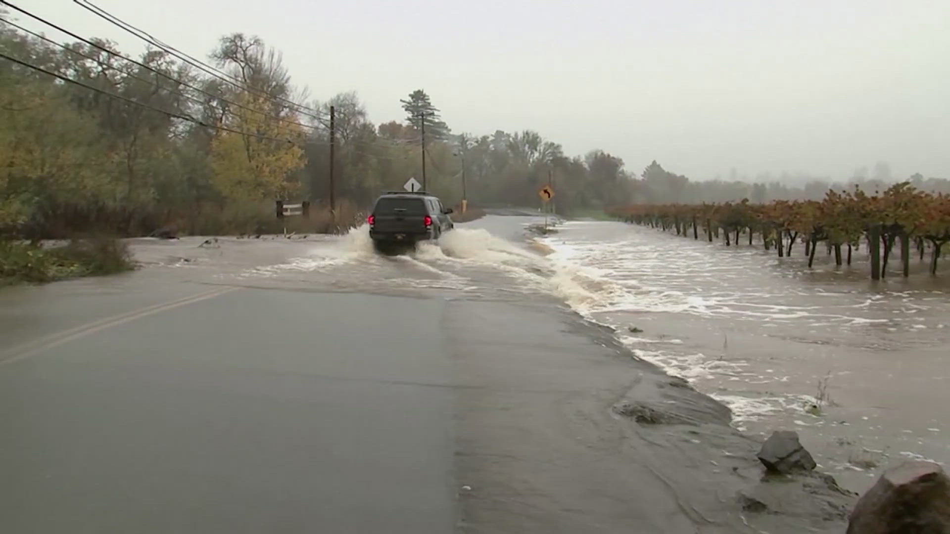 Homes in California are flooded after a bomb cyclone hit the West Coast, and in nearby Washington they're expecting more snow after the system left two feet behind.